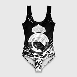 Женский купальник-боди Реал Мадрид краски текстура