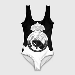 Женский купальник-боди Реал Мадрид огонь белый