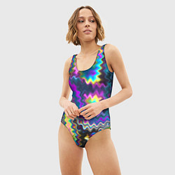Купальник-боди 3D женский Абстракция переливы, цвет: 3D-принт — фото 2