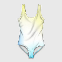 Купальник-боди 3D женский Color yellow blue white, цвет: 3D-принт