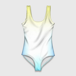 Купальник-боди 3D женский Color yellow blue white, цвет: 3D-принт