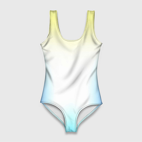 Женский купальник-боди Color yellow blue white / 3D-принт – фото 1