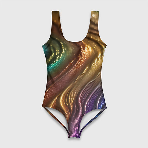 Женский купальник-боди Сморщенные складочки жидкости / 3D-принт – фото 1