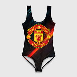 Женский купальник-боди Манчестер Юнайтед абстракция