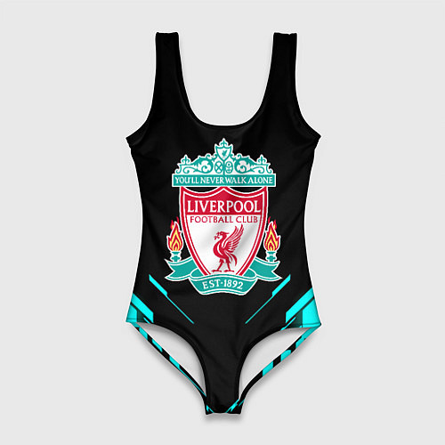 Женский купальник-боди Ливерпуль неон геометрия / 3D-принт – фото 1