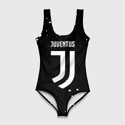 Женский купальник-боди Ювентус белые брызги красок