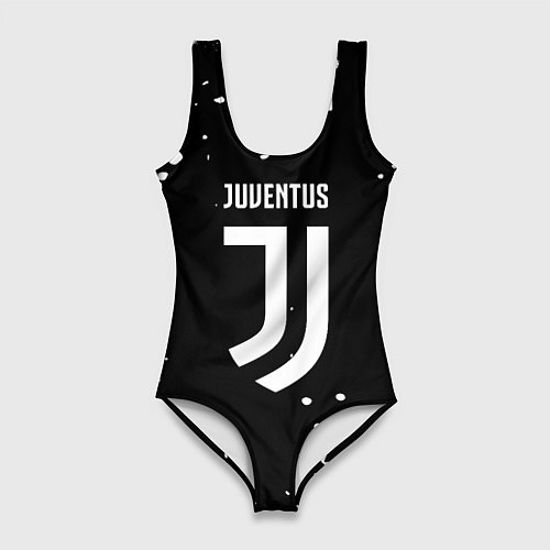 Женский купальник-боди Ювентус белые брызги красок / 3D-принт – фото 1