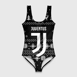 Купальник-боди 3D женский Ювентус новый год текстура, цвет: 3D-принт