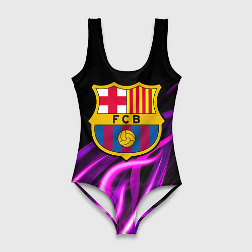 Женский купальник-боди Барселона неоновый огонь текстура / 3D-принт – фото 1