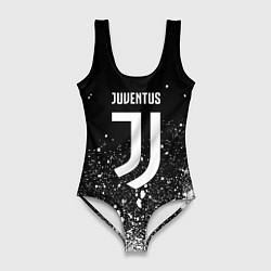 Женский купальник-боди Ювентус всплеск белых красок