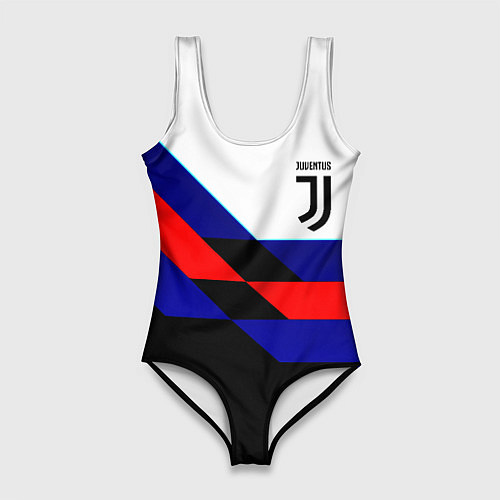 Женский купальник-боди Juventus geometry sport steel / 3D-принт – фото 1