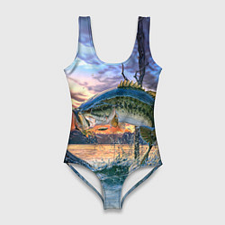 Женский купальник-боди Рыба над водой