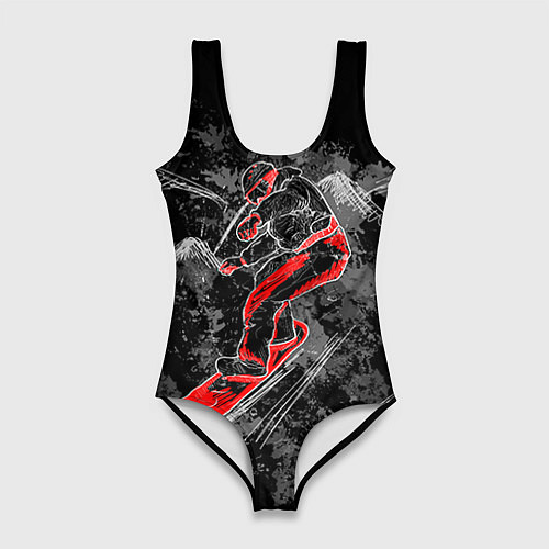 Женский купальник-боди Сноубордист / 3D-принт – фото 1