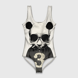 Купальник-боди 3D женский Скелет панды, цвет: 3D-принт