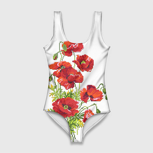 Женский купальник-боди Вышивка 22 / 3D-принт – фото 1