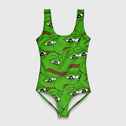 Купальник-боди 3D женский Sad frogs, цвет: 3D-принт