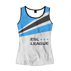 Майка-безрукавка женская ESL league, цвет: 3D-черный