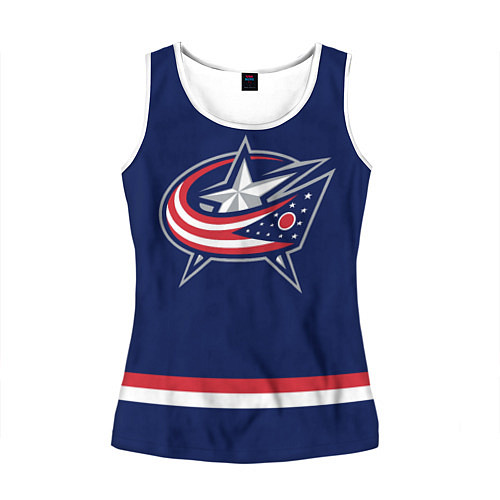 Женская майка без рукавов Columbus Blue Jackets / 3D-Белый – фото 1