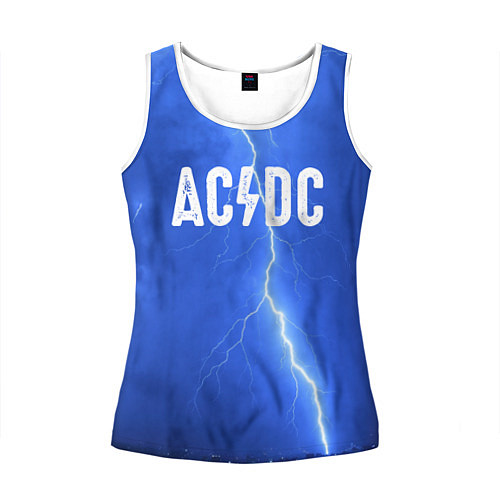 Женская майка без рукавов AC/DC: Lightning / 3D-Белый – фото 1