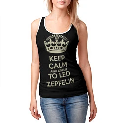 Майка-безрукавка женская Keep Calm & Led Zeppelin, цвет: 3D-белый — фото 2