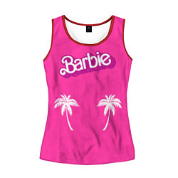 Майка-безрукавка женская Barbie пальмы, цвет: 3D-красный