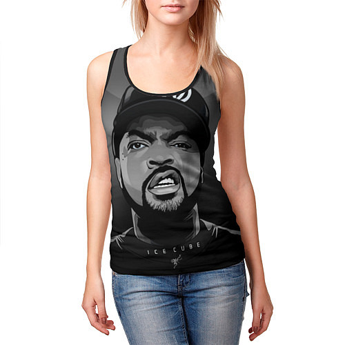 Женская майка без рукавов Ice Cube: Gangsta / 3D-Черный – фото 3