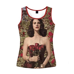 Майка-безрукавка женская Lana Del Rey: Roses, цвет: 3D-красный