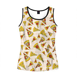 Майка-безрукавка женская Pizza Love, цвет: 3D-черный