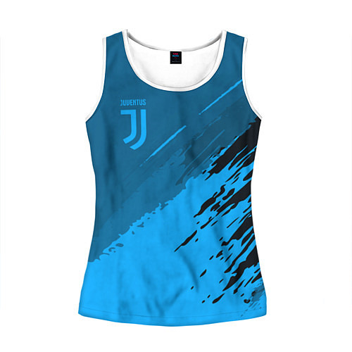 Женская майка без рукавов FC Juventus: Blue Original / 3D-Белый – фото 1