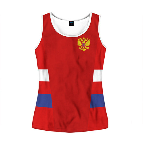 Женская майка без рукавов Russia: Sport Tricolor / 3D-Белый – фото 1