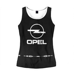 Майка-безрукавка женская Opel: Black Abstract, цвет: 3D-белый