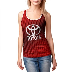 Майка-безрукавка женская Toyota: Red Carbon, цвет: 3D-белый — фото 2