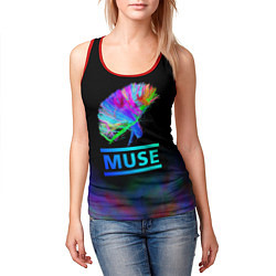 Майка-безрукавка женская Muse: Neon Flower, цвет: 3D-красный — фото 2