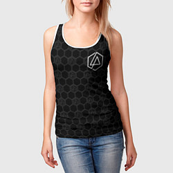 Майка-безрукавка женская Linkin Park: Black Carbon, цвет: 3D-белый — фото 2
