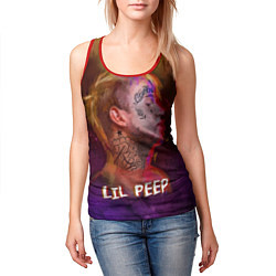 Майка-безрукавка женская Lil Peep ART, цвет: 3D-красный — фото 2