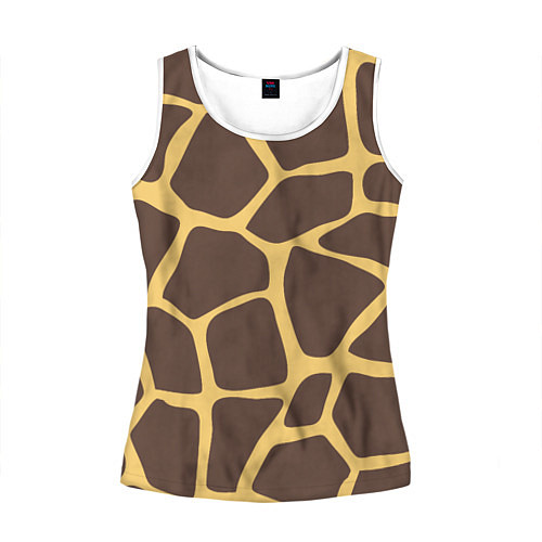 Женская майка без рукавов Окрас жирафа / 3D-Белый – фото 1