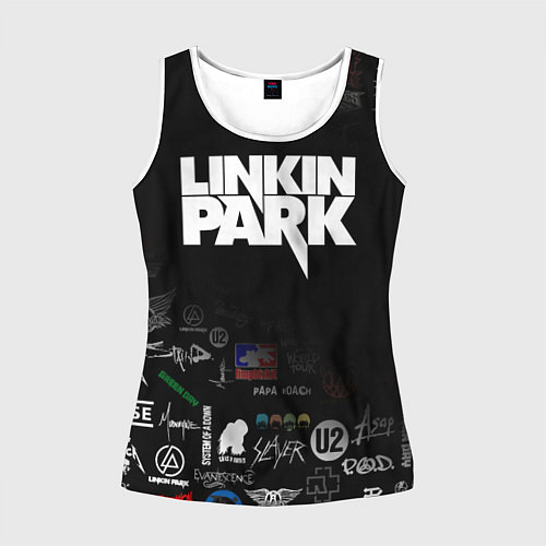 Женская майка без рукавов LINKIN PARK / 3D-Белый – фото 1