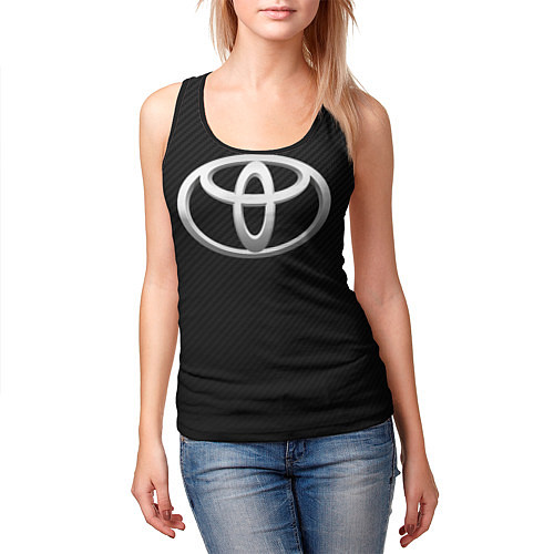 Женская майка без рукавов Toyota carbon / 3D-Черный – фото 3
