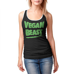 Майка-безрукавка женская Vegan Beast, цвет: 3D-белый — фото 2