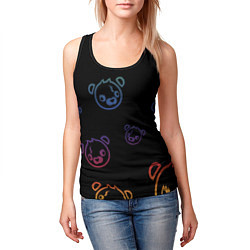 Майка-безрукавка женская Colorful Bear, цвет: 3D-черный — фото 2