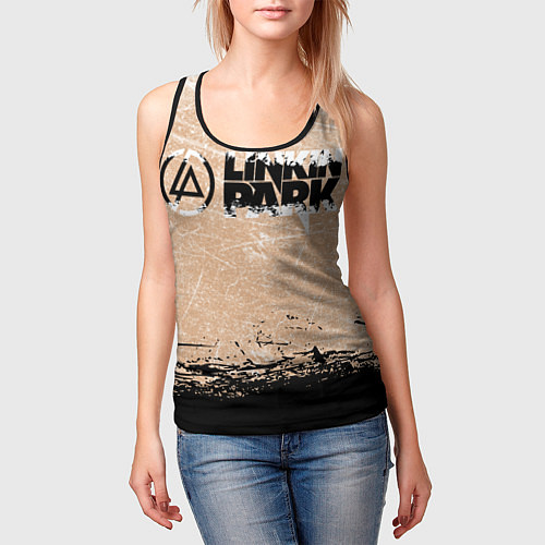 Женская майка без рукавов Linkin Park Рок Группа Линкин Парк / 3D-Черный – фото 3