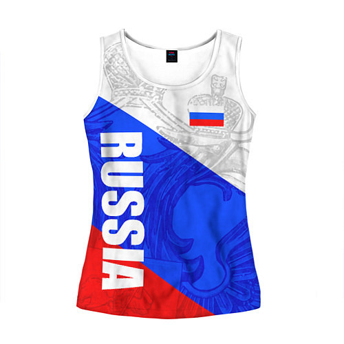 Женская майка без рукавов RUSSIA - SPORTWEAR - ТРИКОЛОР / 3D-Белый – фото 1