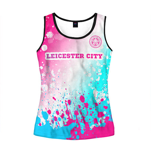 Женская майка без рукавов Leicester City Neon Gradient / 3D-Черный – фото 1