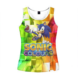 Майка-безрукавка женская Sonic Colours - Hedgehog - Video game, цвет: 3D-белый