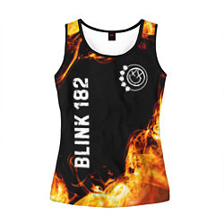 Майка-безрукавка женская Blink 182 и пылающий огонь, цвет: 3D-черный