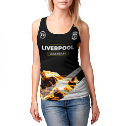Майка-безрукавка женская Liverpool legendary sport fire, цвет: 3D-черный — фото 2