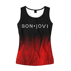 Майка-безрукавка женская Bon Jovi red plasma, цвет: 3D-черный