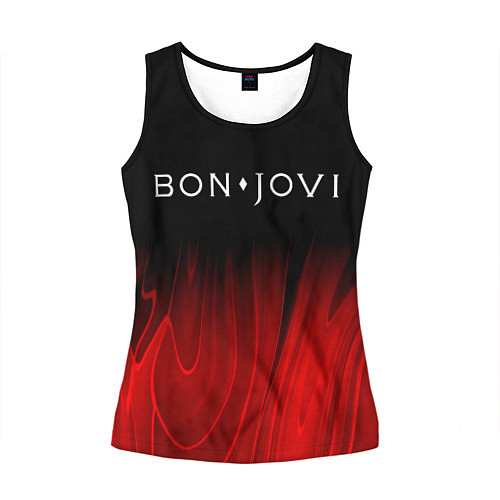 Женская майка без рукавов Bon Jovi red plasma / 3D-Черный – фото 1