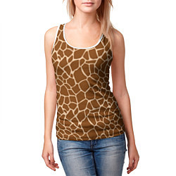 Майка-безрукавка женская Пятнистая шкура жирафа, цвет: 3D-белый — фото 2