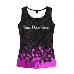 Майка-безрукавка женская Three Days Grace rock legends: символ сверху, цвет: 3D-черный